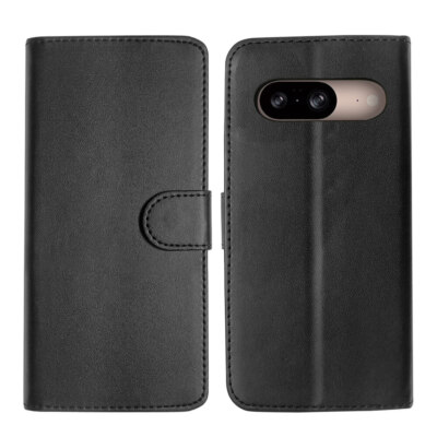 Hülle Für Google Pixel 8a Tasche Leder Flip Case (Schwarz) Black