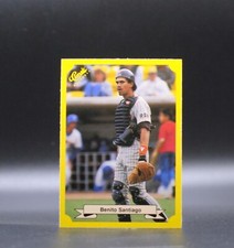 1987 Classic Yellow BENITO SANTIAGO Green Back Variation Rookie Card #132 Padres
