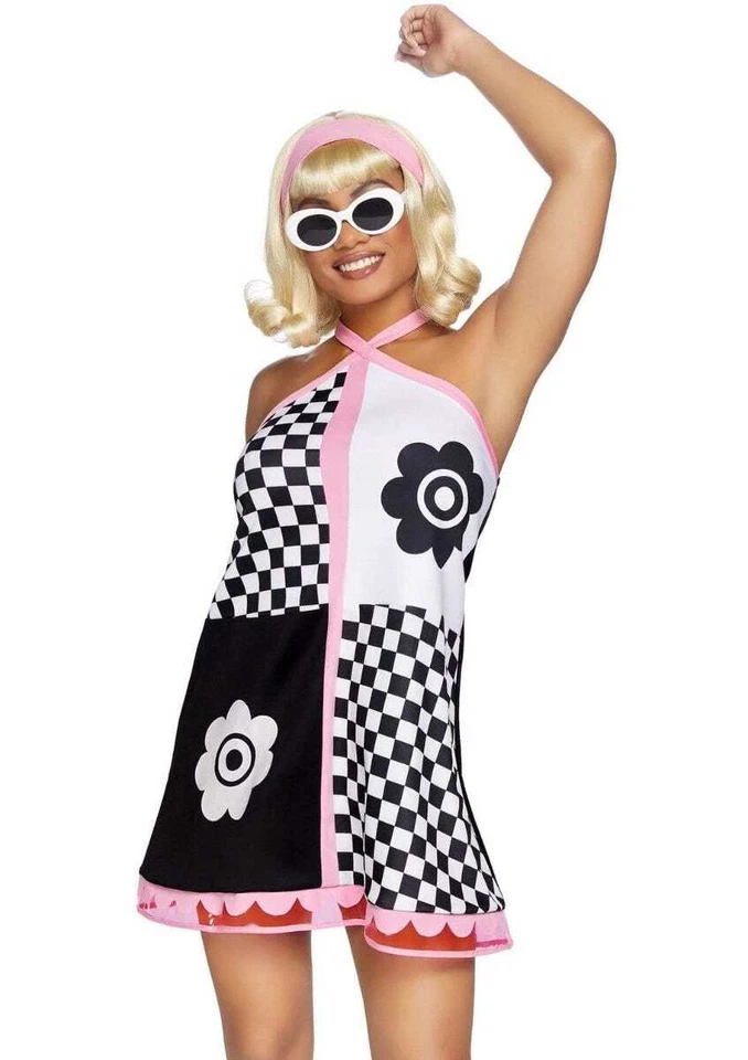 CA1591 Leg Avenue Swinging 60's Sweetie Hippie Disco 70s Dress Up Groovy Costume - Image 4 of 4