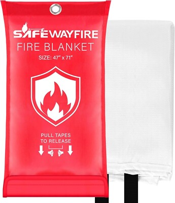 SAFEWAYFIRE Emergency Fire Blanket 6 Pack 47'' X 71'' Fire Suppression