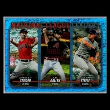 Justin Steele/Zac Gallen/Spencer Strider /999 Blue Holofoil 2024 Topps #309