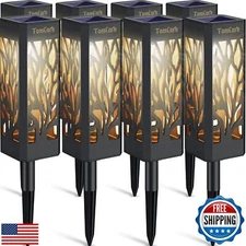 TomCare Solar Lights 8 pack Outdoor Pathway Lights Waterproof