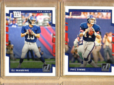 NY Giants-2 Card Lot-1 '17 Donruss Eli Manning+1 '17 Donruss Phil Simms-Mint