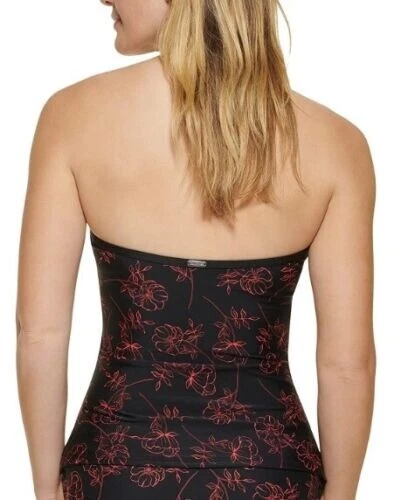 Camiseta Tankini Calvin Klein BLACK ENERGY CORAL FLORAL Alambre en V, EE. UU. 2X-Grande Foto 4 de 4