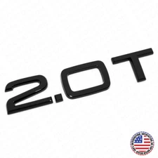 Car Rear Trunk Deck Lid 2.0T Turbo Nameplate Emblem Badge Gloss Black