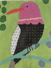 Birds of a Feather Colorful KINGFISHER 13m Kitted Needlepoint Canvas