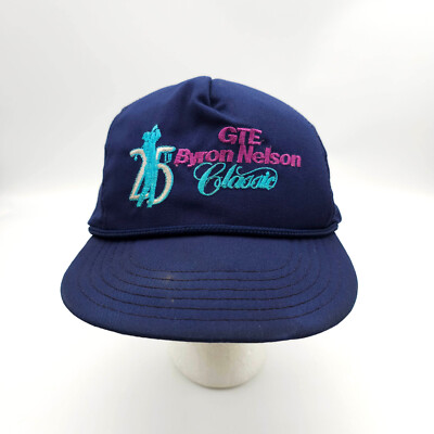 1992 GTE 25th Byron Nelson Classic Strapback Hat Vintage 90s Gold Tournament Cap