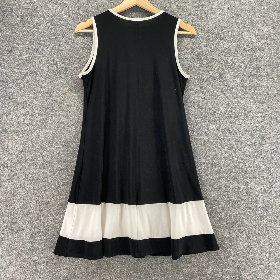 Tiana B. Vestido Mujer PS Petite Negro Cambio Midi Sin Mangas Cuello Redondo Informal Foto 2 de 4