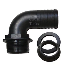 Nut In Elbow Water Tank Fitting For 12mm (1/2") Hose Fresh Waste Outlet 