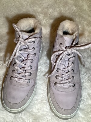 Ecco Womens Tan Wedge Tred Lace Up Boots Size 9