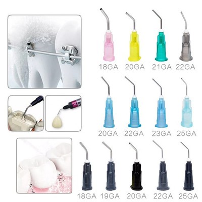 Dental Irrigation Pre Bent Needle Tips For Flow Etch Composite Resin Acid Syring