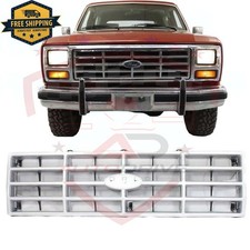 New Front Grille Assembly Silver With Black Insert For 1982-1986 Ford F-150 New Front Grille Assembly Silver With Black Insert For 1982-1986 Ford F-150