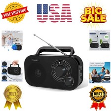AM FM Portable Radio Plug in Wall or Battery Operated for Home  Outdoor, Str...