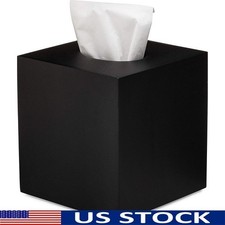 Modern Square Tissue Box Cover Durable Polyresin Easy Refill Home Decor New