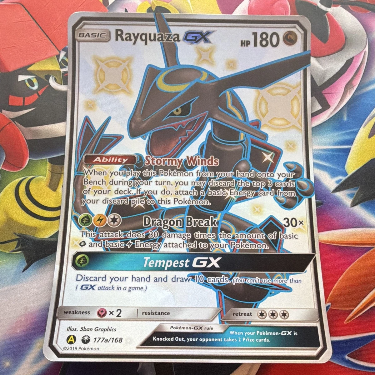 rayquaza gx pokemon card price 2018 Sun & Moon Celestial Storm Full Art #160 PSA 10 GEM MINT on Fanatics Collect Pokmon Hit Points320 HP Form Rayquaza GX (Secret) - Holofoil