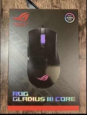 ASUS ROG Gladius III Core Gaming Mouse, 12000 DPI, RGB, 5 Programmable Buttons