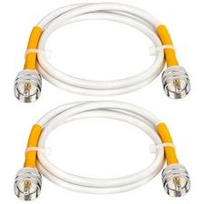 MOOKEERF RG8x Jumper Cable 3ft, 2 Pack CB Coax 50 Ohm, UHF PL259 Male to Male...