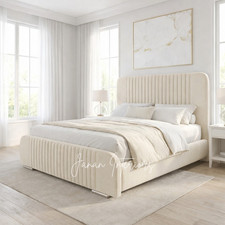 Struttura letto imbottita in velluto peluche Tokyo - opzioni matrimoniale, king e super king