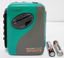 Sony Sports Walkman WM-SXF30 Cassette AM/FM Radio Player Teal Tested W/Batteries