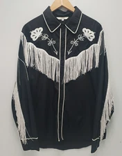 Turetrendy Adult Barbie Movie Cowboy Ken Black Fringe Shirt Mens Cosplay LG EUC