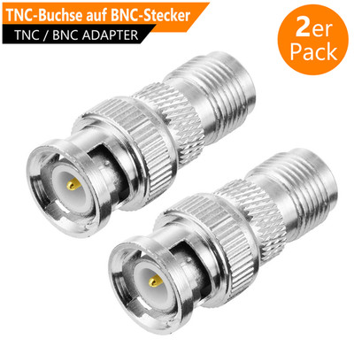2x TNC Buchse auf BNC Stecker HD Adapter WLAN Antenne Broadcast, CCTV Funk Video