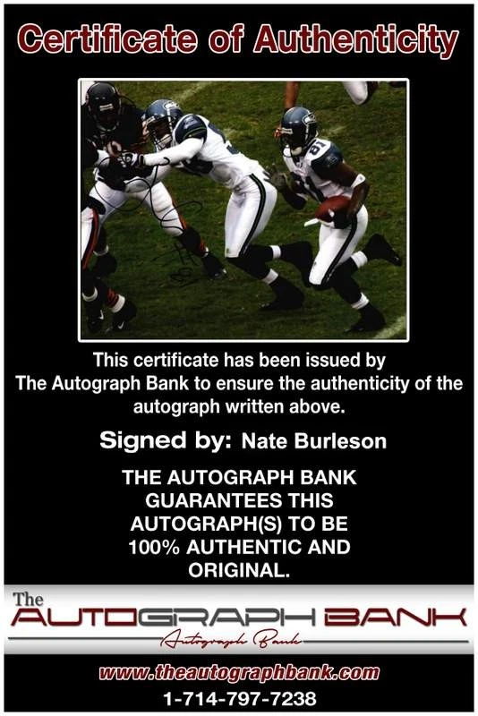 Foto assinada por Nate Burleson futebol americano NFL 8x10 com certificado autografado 01 - Imagem 2 de 2