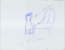 Fats Domino Pianist Singer Signed 8.5x11 Sketch Page JSA Authenticated