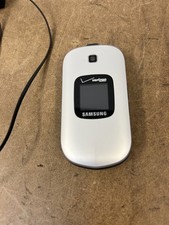 Vintage Samsung SCH-U365 Verizon Flip Phone CDMA Silver Black bundle easy use