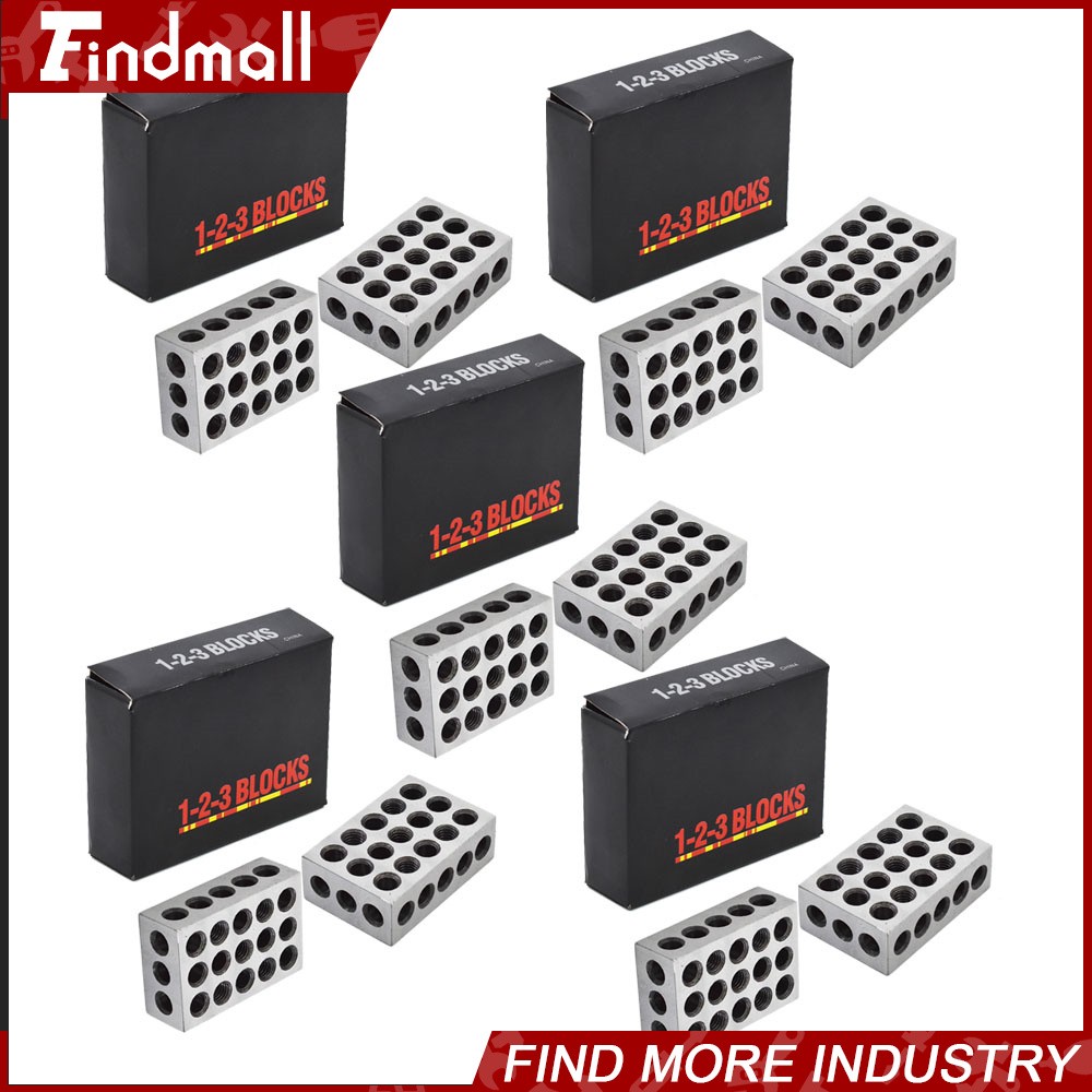 5 MATCHED PAIRS ULTRA PRECISION 1-2-3 BLOCKS 23 HOLES .0002" MACHINIST 123