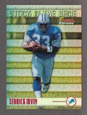 SEDRICK IRVIN 1999 Bowman Chrome STOCK IN THE GAME REFRACTOR Rookie Card Lions. rookie card picture