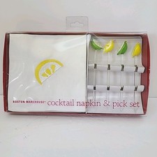 Boston Warehouse Cocktail Napkins &Pick Set G...