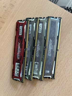 16GB (4X4GB) DDR4 Ram Arbeitsspeicher Ballistix 2400MHz 16-16-16-39 1.2v