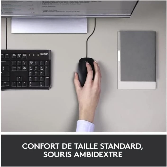 Logitech MK120 Wired Keyboard and Mouse Combo for Windows, AZERTY French Layout  - Image 4 of 4