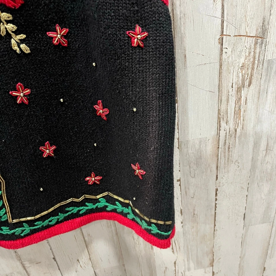 Chaleco de Navidad Feo Rojo Colección Kathie Lee Vacaciones Grande Vintage Foto 4 de 4