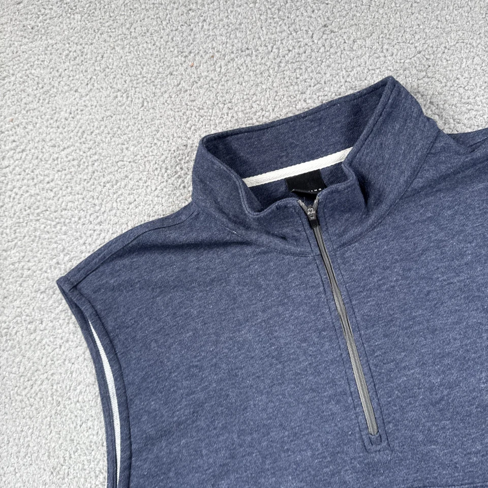 Dunning Golf Shirt Mens XXL Blue Sleeveless 1/4 Zip Bamboo Logo Embroidered Golf - Image 4 of 4