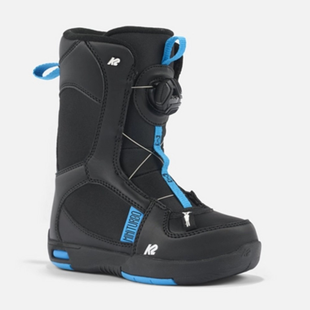 Boots de snowboard Mini Turbo black junior : équipement de snow tolérant et évolutif