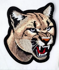 Mountain Lion / Cougar Small Iron On Embroidered Patch 3 1/2" X 4 1/8"