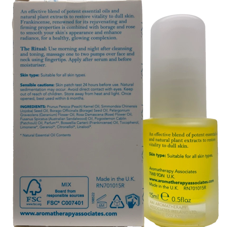 Aceite facial revitalizante hidratante Aromatherapy Associates 0,5 fl. oz Foto 2 de 4