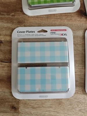 Cover Plates Vichy Bleu New Nintendo 3DS Coque Zierblenden Cubiertas Neuf Neu. - Photo 1/4