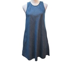 Gap 1969 Womens Blue Chambray Sleeveless Shift Dress with Pockets Small S