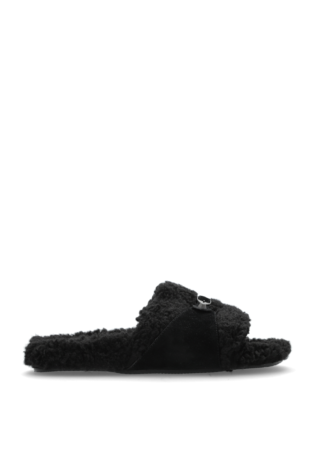 BALENCIAGA Furry Women's Black Slide Sandals New & Authentic
