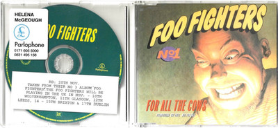Foo Fighters - For All The Cows - Scarce 1995 UK 1 track promo CD single