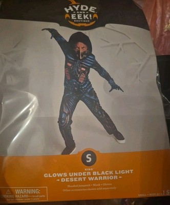 Hyde And Eek Kids Desert Warrior Glowing Black Light Costume Size S AGES 3+