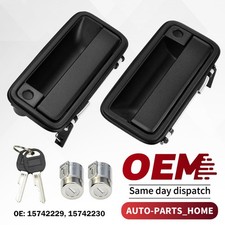 Metal Exterior Door Handle W Lock Cylinder Keys For 1988-2000 Chevy Gmc C1500