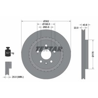 Bremsscheibe Textar 92168305 Hinten, BelüFtet, Hochkarbonisiert, 1 StüCk