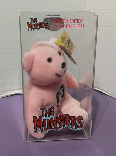 Vtg The Munsters Collectible Bears (LILY) 1999 Dart Co. In Case Lily Bear W/ Tag