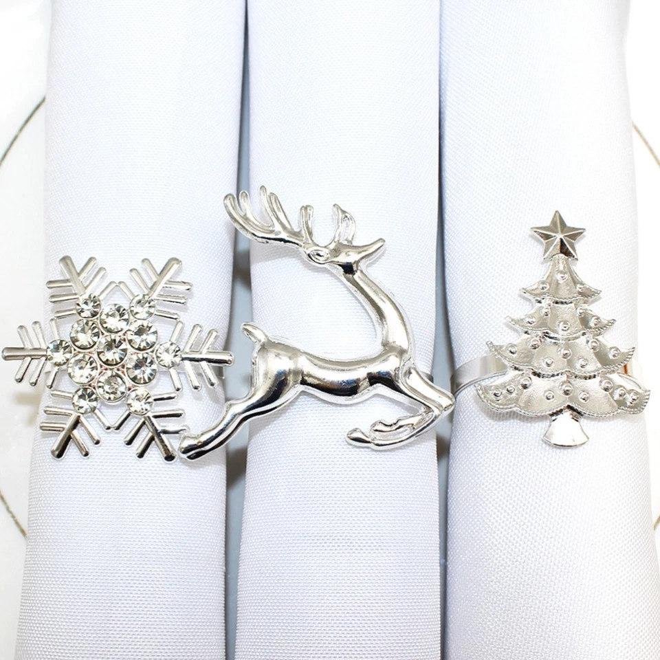  12 Pcs Fermatovaglioli Anello Portatovagliolo Decorazione Da Tavolo Fibbia - Immagine 4 di 4