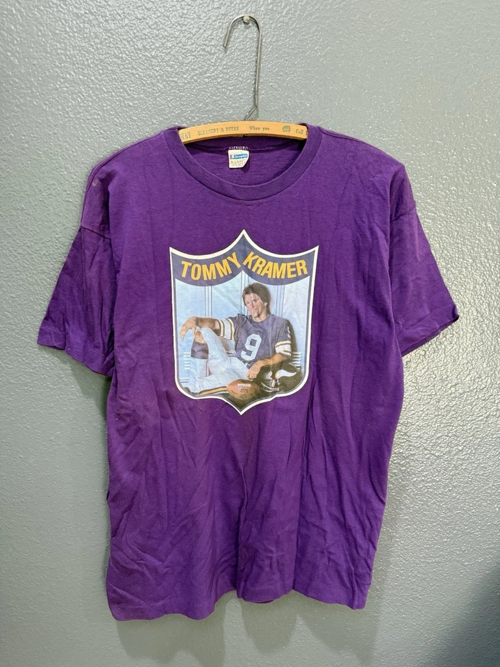 Camiseta de Colección Años 80 Minnesota Vikings Tommy Kramer Púrpura Campeón Azul Bar XL  Foto 3 de 4