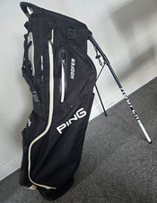 Ping Hoofer Black/White Stand Golf Bag. Comes With Head Cover.