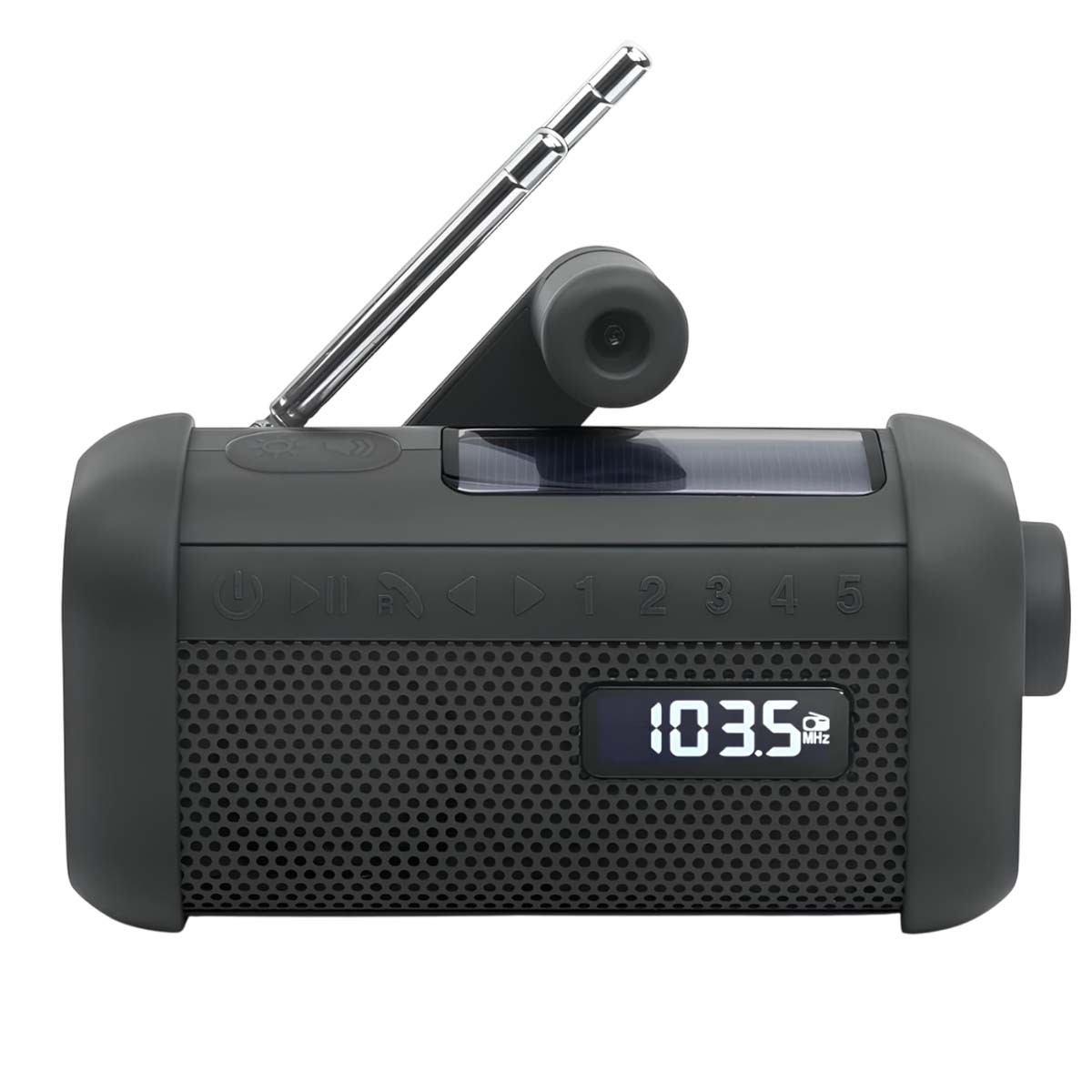 Radio Solaire Muse MH-08MB Bluetooth avec Manivelle et Lampe Intégrée Noir